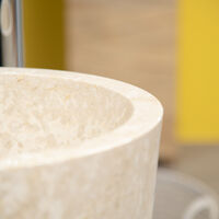 Vasque sur pied conique en marbre Florence crème - Crème