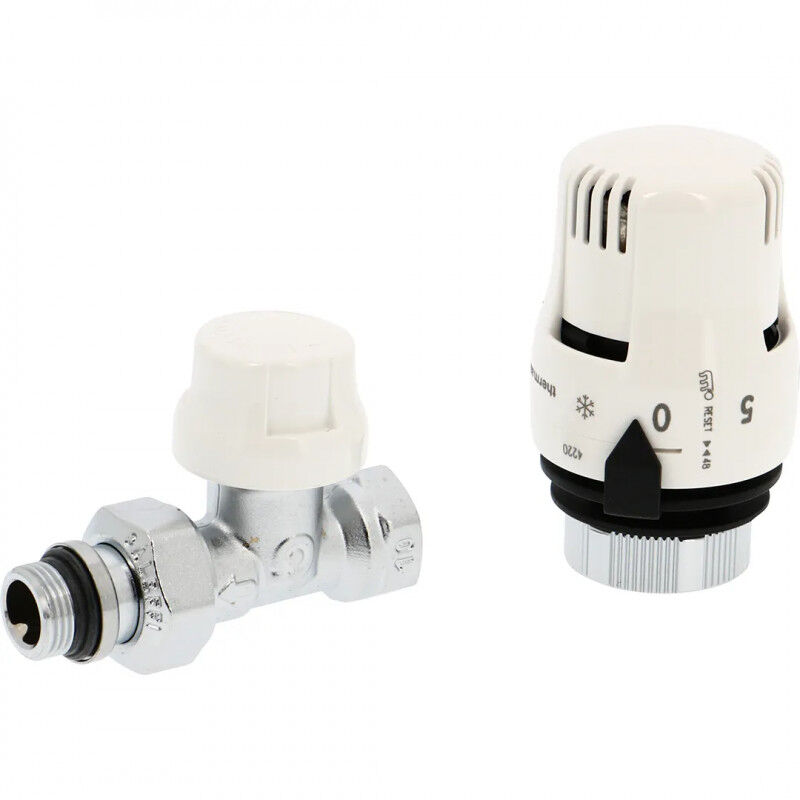 Cabezal Termostático Radiador Kit Cabezal Termostático Para Radiador Tiemme  Incluye Detentor Excel Y Adaptador Para Cobre, 15-1/2