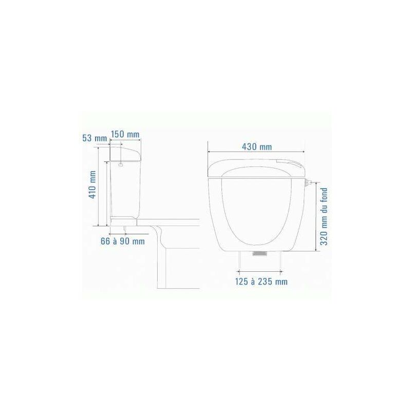 Cisterna doble volumen, alimentación lateral Siamp 31501010 Rondo