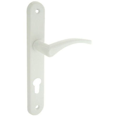 Juego de manillería con placa cilíndrica, aluminio blanco.