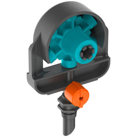 GARDENA Microdifusor ruleta de control para elegir uno de los 6 patrones de pulverización diferentes (90°, 180°, 270°, 360°, franja lateral y final), del sistema de riego por goteo de fácil instalació