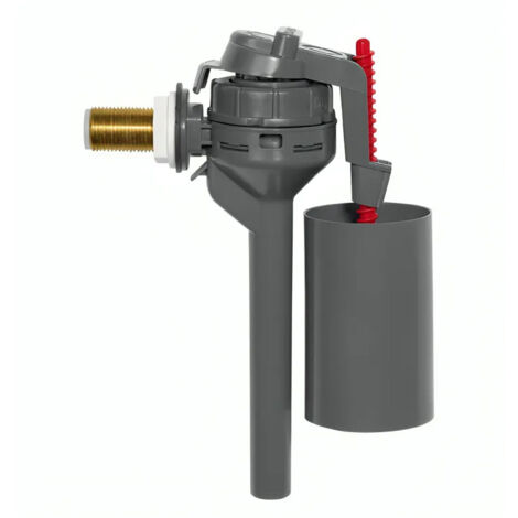Robinet flotteur compact TOPY pour réservoir WC étroit, alimentation 12x17 (3/8")