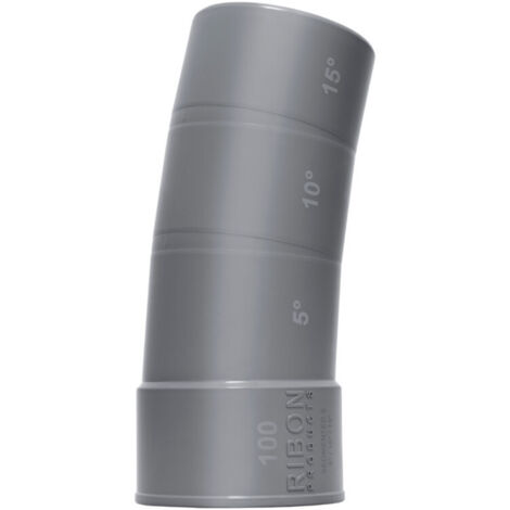 Codo PVC 100 mm multiángulos 5°/10°/15° rompible macho hembra