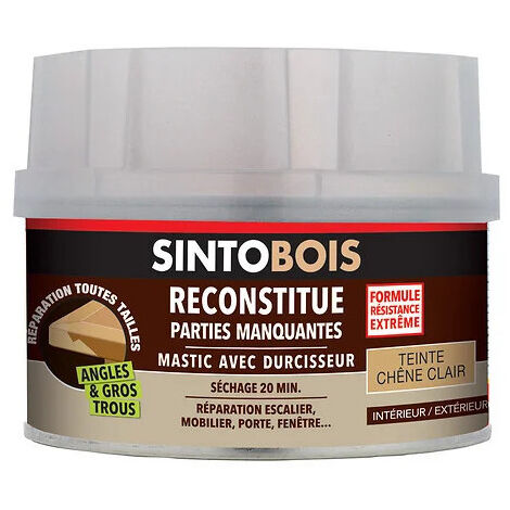 Masilla para madera SINTOBOIS, caja de 190 g, roble claro.