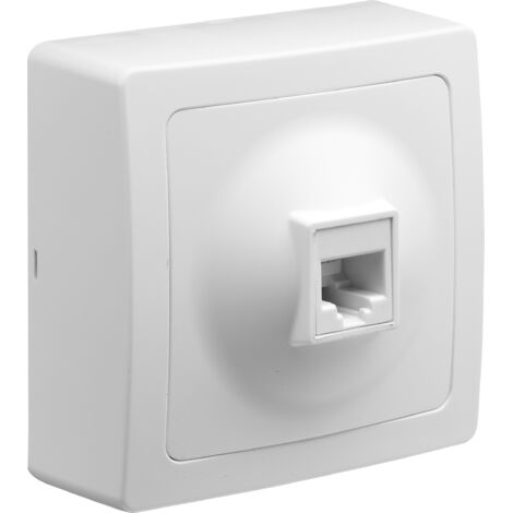 Toma RJ45 de superficie blanca DEBFLEX Colección Blok