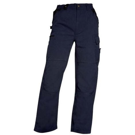Pantalon De Trabajo Largo, Color Azul, Multibolsillos, Resistente
