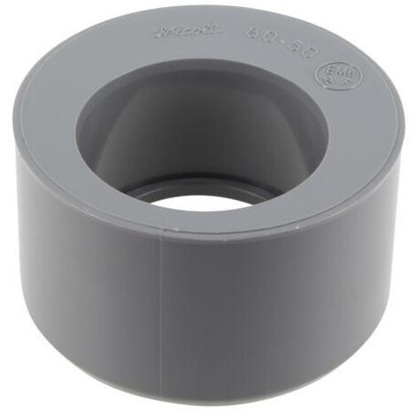 Reductor de PVC incorporado, 80 mm macho, 50 mm hembra.