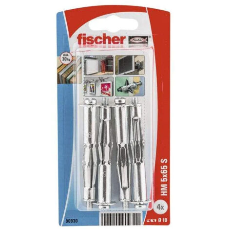 Taco metálico HM 5x65 + TORNILLO 5X75, 4 piezas