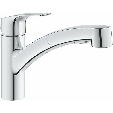 Grifo de cocina monomando caño alto+extraíble GROHE Concetto acero mate