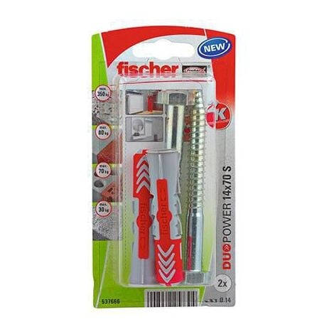 Fischer Duopower Surtido de tacos y tornillos (Diámetro taco: 6 mm,  Longitud taco: 30 mm, 12 ud.)