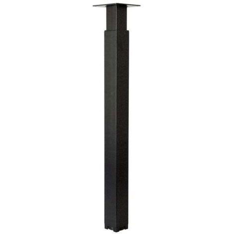 Pata de mesa auxiliar cuadrada ajustable – Acero – Altura 70-110 cm – Para atornillar con placa – Color negro – Cime (1/6)