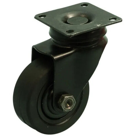 Rueda NOVO D. 50 mm negra con base giratoria, H. 72 mm