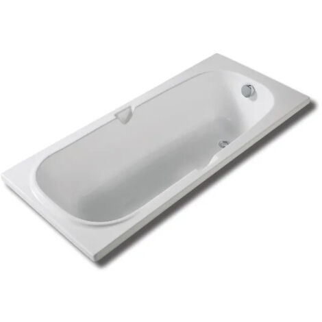 Bañera empotrada ultracompacta con asas integradas y 5 pies ajustables, 140 x 70 cm