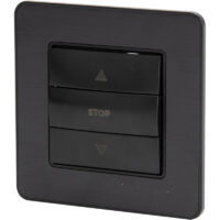 Mando de persiana empotrado KOURO modelo ZENITECH metal negro cepillado