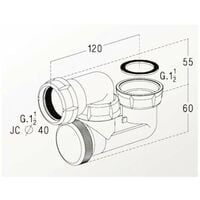 Sifón de PVC con bisagra y tapón de inspección - 0203008