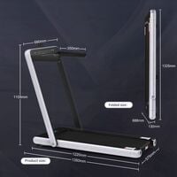 Electric Folding Treadmill, 2-in-1 Indoor Walking Running Machine 2.25 HP with remote control and LED display