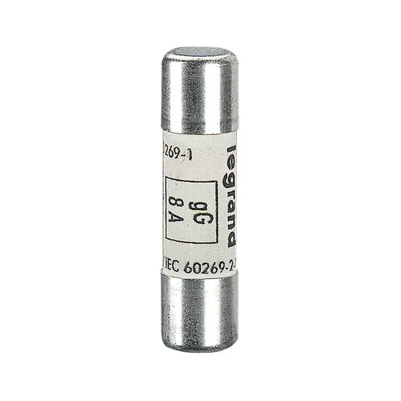 Legrand 013308 Cartouche industrielle cylindrique - gG - 10x38mm - sans voyant - 8A