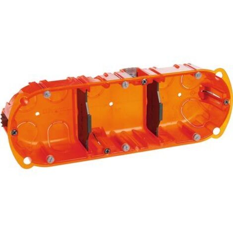 Legrand 080103 - Boîte multimatériaux Batibox - 3 postes - 6/8 Modules - vert/horiz - prof.40 (1/7)