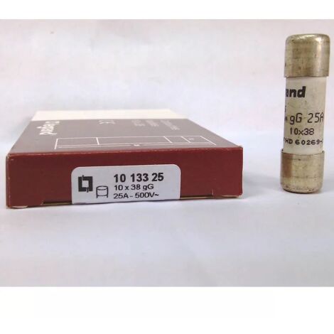 Legrand 013325 Cartouche industrielle cylindrique - gG - 10x38mm - sans voyant - 25A (1/5)