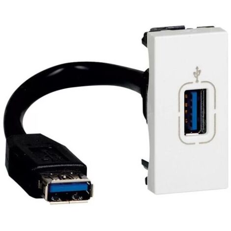 Legrand Mosaic 078746 Prise usb data femelle préconnectorisée - 1 module - blanc (1/4)