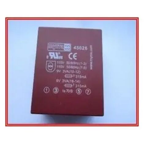 Myrra 45026 Transformateur pour circuit imprimé Myrra, 9V c.a., 230V c.a., 6VA, 2 sorties