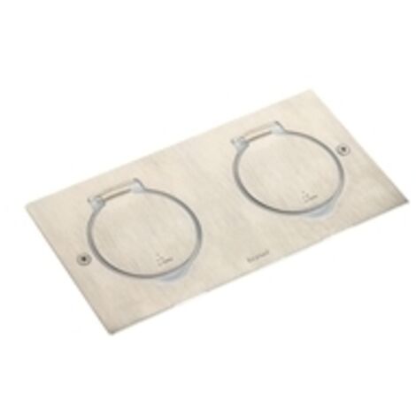 réceptacle - pour prise de sol - carré - double - inox brossé - legrand 089702