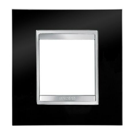 Gewiss GW16222TN Plaque Enjoliveur Chorus Lux - 1 Poste - Noir brillant