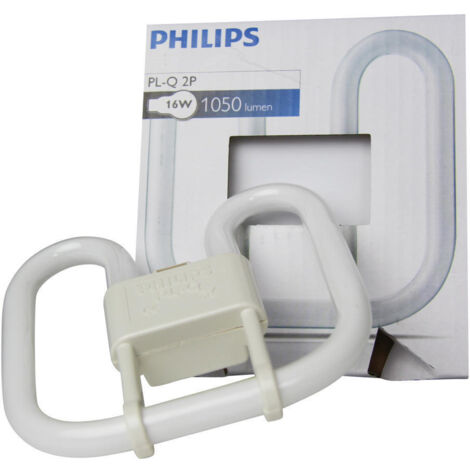 Philips – Ampoule basse consommation PL-Q 16W – Culot 2 broches – Classe G – Lumière blanche neutre 3500K – Éclairage efficace pour espaces professionnels - 2Pins