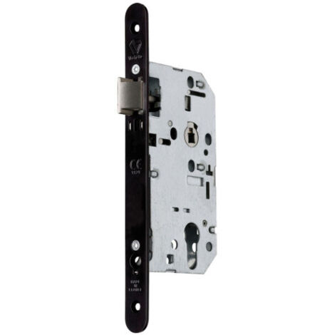 Vachette – Serrure à larder d'urgence D4522 – Pêne 1/2 tour en inox – Axe 50mm – Entraxe 70mm – Coffre acier 15mm – Normes CE EN179/EN 12 209