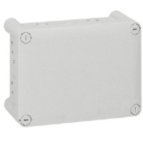Legrand – Boîte de dérivation étanche Plexo IP55 – Dimensions 155x110x74mm – 16 entrées défonçables – Couvercle imperdable par lien déclipsable (1/4)