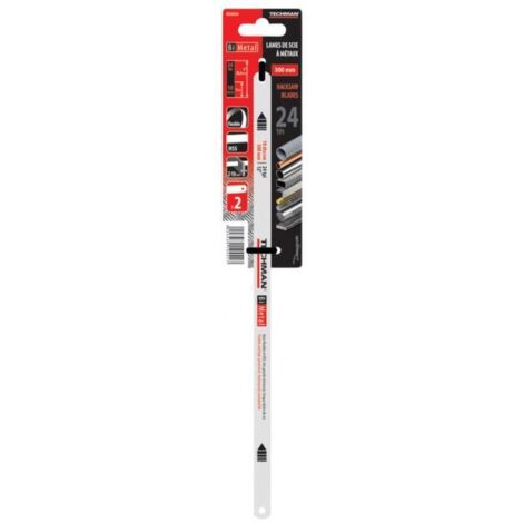 Techman 8320224 Pack de 10 lames de scie à métaux bi-métal - Denture : 24 tpi - 10 dents/cm - Longueur : 300mm (1/2)