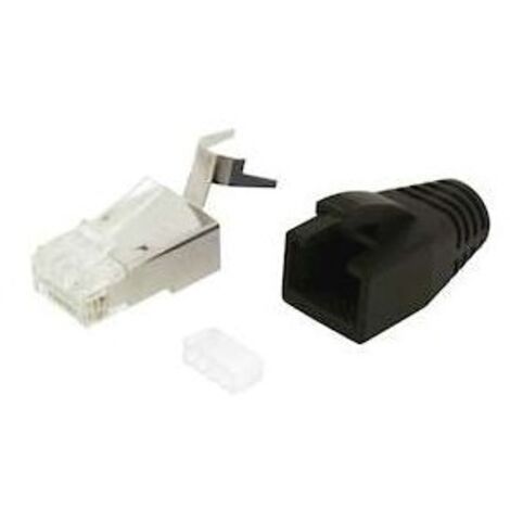 Gigamedia PLUGC6SRIGN Lot de 10 PLUG C6/EA blindés avec manchon noir
