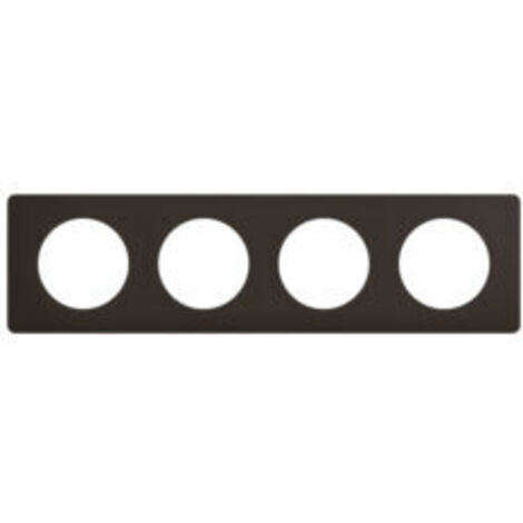Legrand – Plaque de finition 4 postes CP0104 – Noir mat – Céliane – Fixation à clipser – Compatible avec supports universels Batibox (1/3)