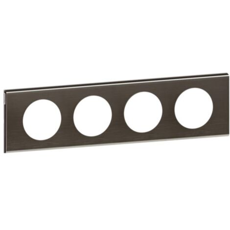 LEGRAND CÉLIANE PLAQUE MATIÈRES QUADRUPLE BLACK NICKEL - 069034