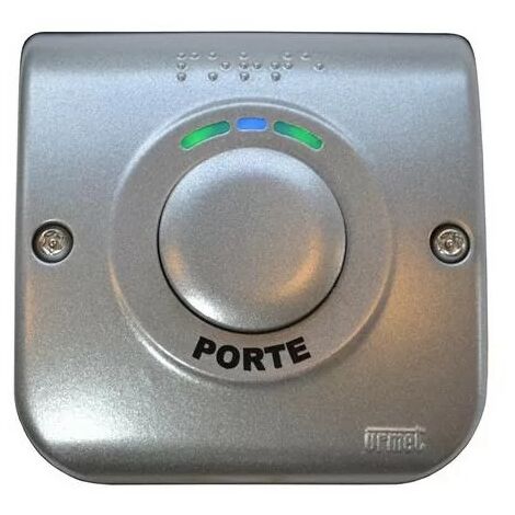 Urmet – Bouton poussoir lumineux – Dimensions 90 x 90 mm – Indice de protection IP54 – Buzzer réglable – Éclairage bleu de localisation