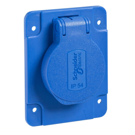Pratika - Socle prise schuko enc 65x85 fix lat blue ip54 220v 2pt (PKS62B) (1/4)