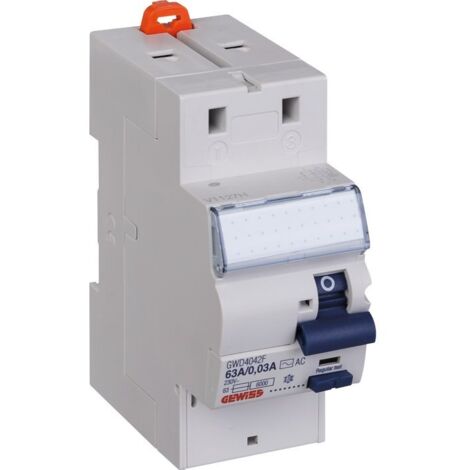 Interrupteur différentiel 2P 30mA FIXMATIC, protection des départs . - Gewiss - 63A - AC/0,03