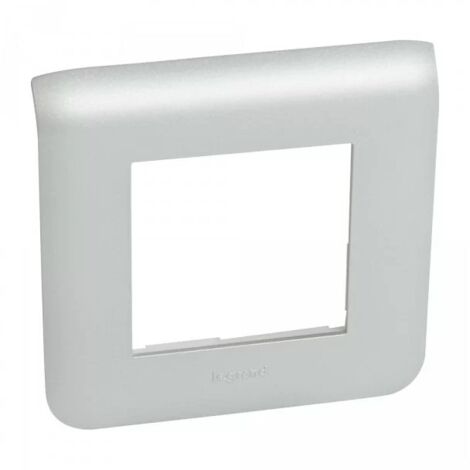 Legrand 079302 Plaque pour prise et interrupteur Mosaic 2 mod. Alu