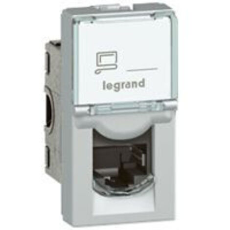 Prise RJ45 catégorie 6 FTP Mosaic 1 module alu LEGRAND 079462