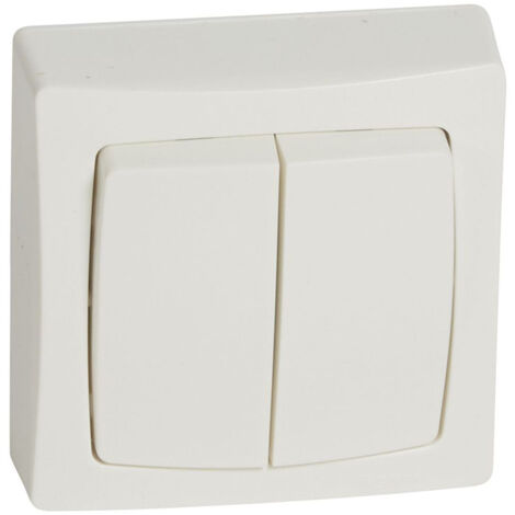 Legrand – Double va-et-vient appareillage saillie blanc – Mécanisme IP 2X protégé – Commande bascule/bouton – Installation simplifiée sur tous types de murs - LEGRAND086020