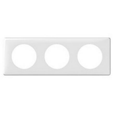 Plaque Legrand 68633 – Blanc neutre 3 postes – Montage horizontal/vertical – Entraînement 71 mm pour installation facile