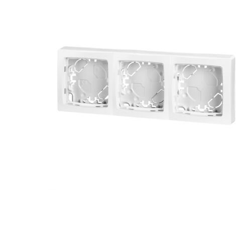 Legrand – Cadre saillie 3 postes blanc – Boitier de protection pour prise électrique – Installation horizontale ou verticale – Finition RAL 9003 (1/7)