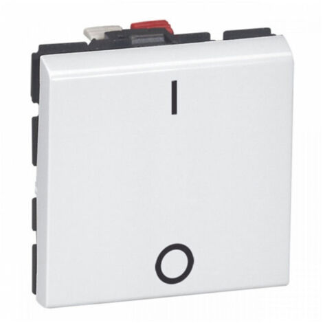 Legrand 077050 Interrupteur bipolaire Prog Mosaic - 2 mod - 20 AX - blanc