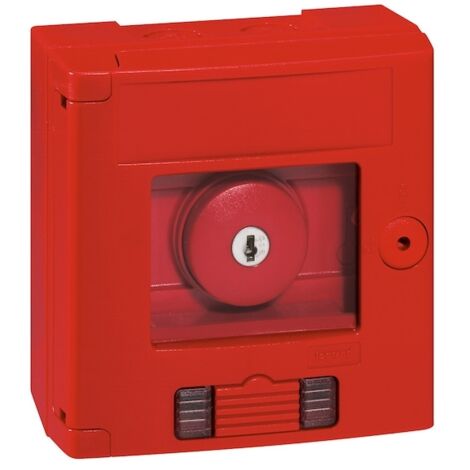 Coffret bris de glace coup de poing IP44 rouge avec 2 voyant - montage en saillie - LEGRAND