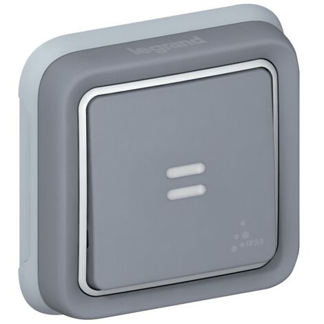 POUSSOIR NO + NF ENCASTRÉ PLEXO LEGRAND 0 698 21 GRIS