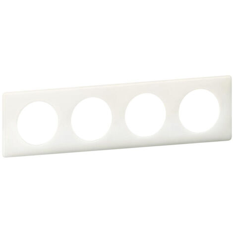 Legrand – Plaque Céliane 4 postes finition blanc laqué – Fixation à clipser – Compatible support universel – Entraînement horizontal/vertical (1/2)