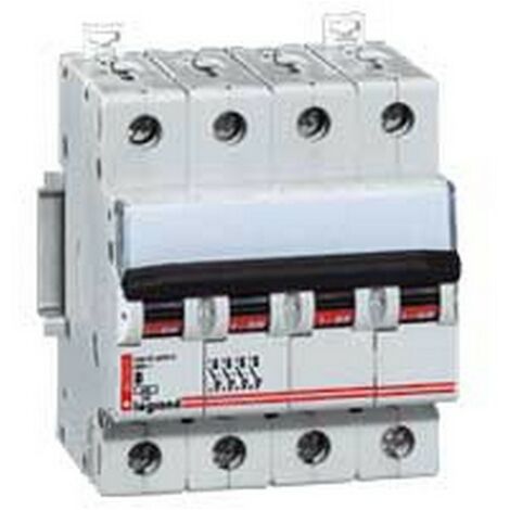 Legrand – Disjoncteur tripolaire 6564 20 A – Courbe C – 4 pôles – Tension 400 V – Connexion à vis – Pouvoir de coupure 6000 A
