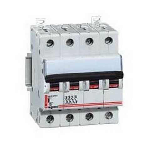 Legrand 006561 Disjoncteur magnéto-therm DX 6000 - LEXIC à VIS - 4P - 400 V - 10 A - COURBE C