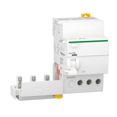 bloc différentiel - schneider - vigi ic60 - 3 pôles - 25 ampères - 300 ma - type ac - schneider electric a9q14325