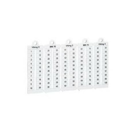 Legrand 039516 - Plaque repères bloc jonction Viking 3 - lect horiz - pas 6 - chiffres 11 à 20
